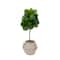 3.5ft. Artificial Fiddle Leaf Fig Tree with Handmade Cotton & Jute Basket with Tassels